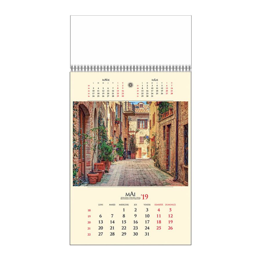 Calendar de perete, Peisaje, 12 +1 file, EGO cu cap alb