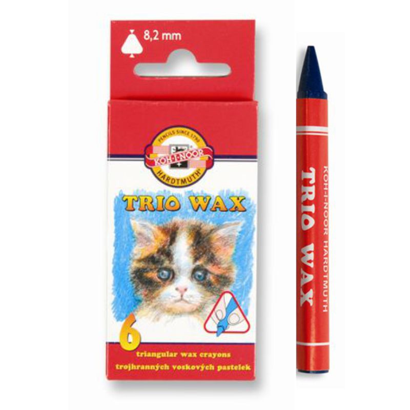 Creioane color cerate, 6 culori, Trio Wax Koh-I-Noor Koh-I-Noor imagine 2022 cartile.ro
